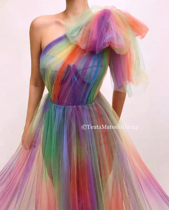 Wrap - Style Women Dress with Adjustable Fit for All Body TypesRainbow Love Gown