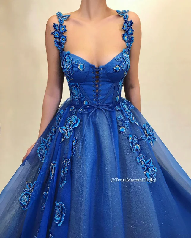 Ball Gown Women Dress with a Full Skirt for a Princess - like LookSapphire Bloom Love Gown