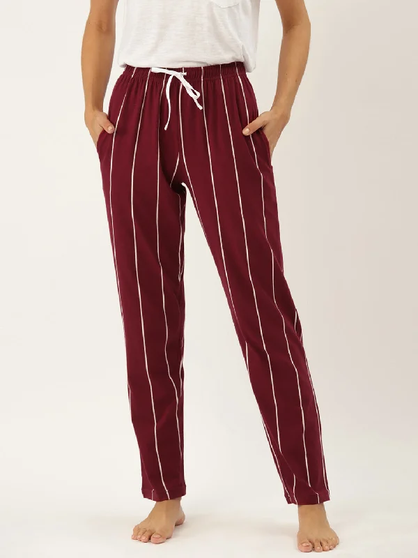 Women's Printed Cotton Maroon Lounge Pants | LDLW-2317-1 |