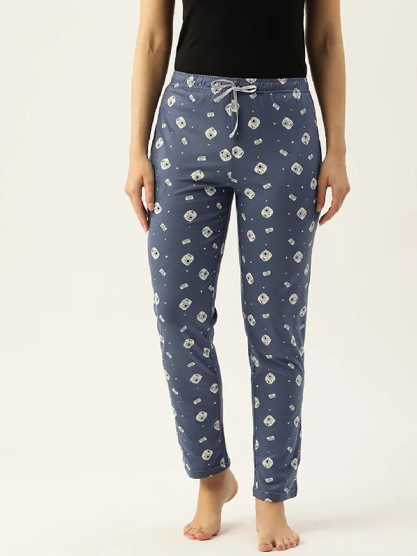 Women's Printed Cotton Blue Lounge Pants | LDLW-2337-1 |