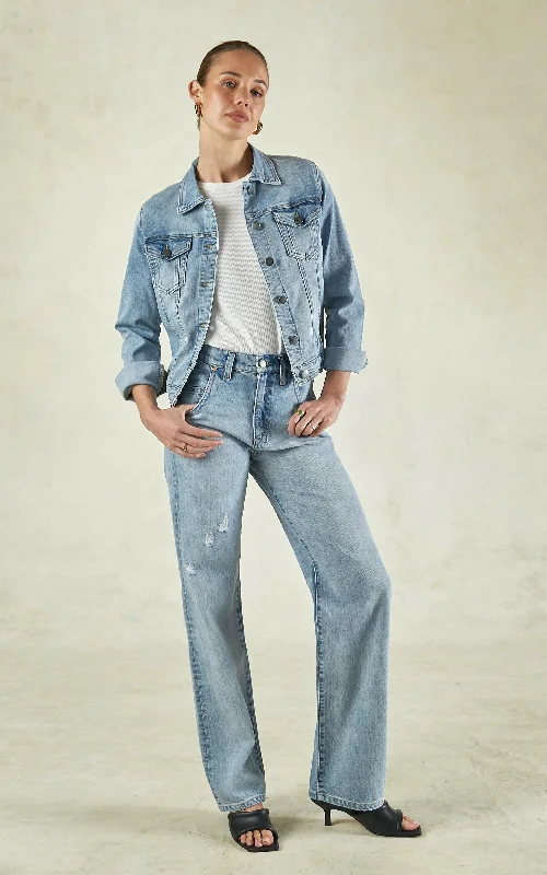 Sleeveless Denim Top for a Cool Summer LookDita Sun Bleached Denim Jacket