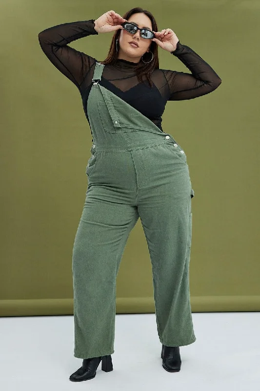 Cropped Denim Top to Pair with High - Waisted BottomsGreen Denim Overall