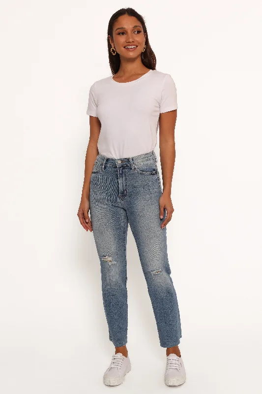 Denim Top for a Beachside Picnic with a Laid - Back StyleJust Black Distressed Slim Leg Jean - Light Denim