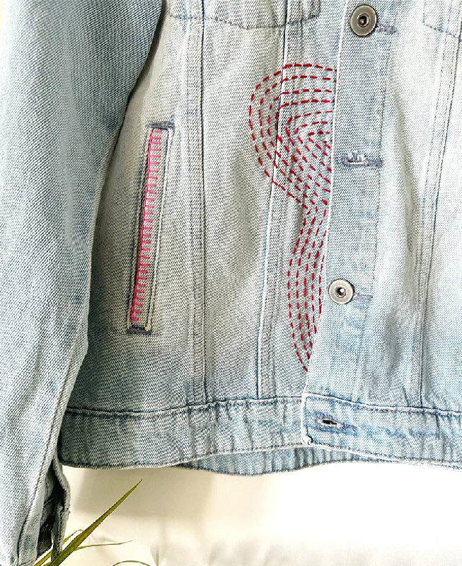 Denim Top with a Metallic Accent for a Shiny LookMaking Waves Jacket