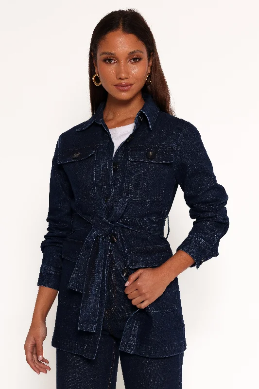 Button - Down Denim Top with a Classic DesignNadine Tie Waist Button Front Jacket - Denim