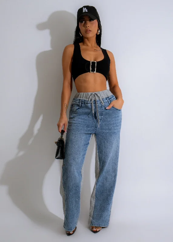 Oversized Denim Top for a Relaxed and Casual VibeShe's Cool Denim Pant Grey