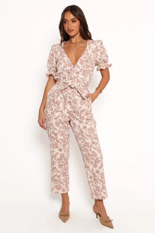 Oversized Denim Top for a Relaxed and Casual VibeValerie Jumpsuit - Ivory Tan