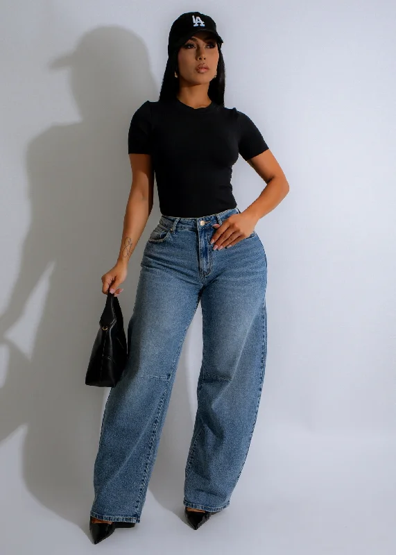 Plus - Size Denim Top for a Comfortable and Stylish FitVintage Horizon Barrel Jeans Denim