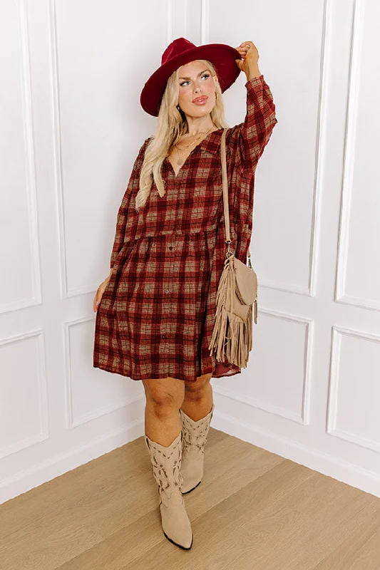 Little Black Women Dress with Sequins for a Glamorous Night OutCheery Mood Plaid Tunic Dress in Wine Curves