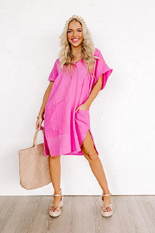 Empire Waist Women Dress to Accentuate the Bust and Conceal the WaistNewport Look Shift Dress in Pink