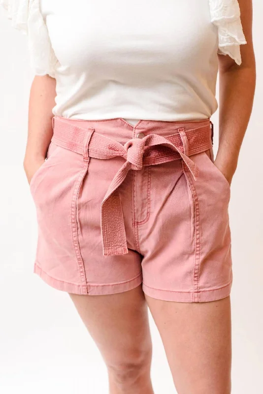 High - Waisted Women Shorts for a Retro and Flattering LookAnessa Denim Short In Pink