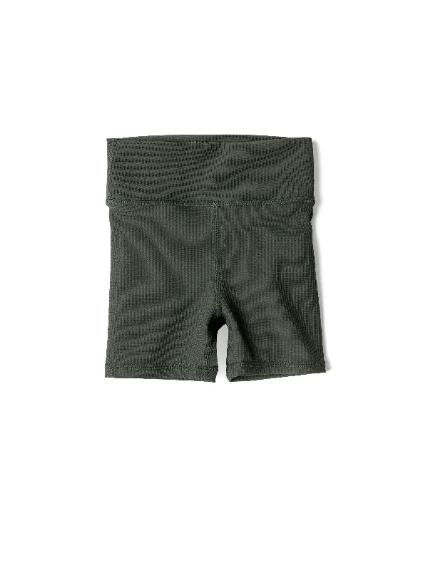 High - Waisted Women Shorts for a Retro and Flattering LookAthletic Ribbed Biker Short - Forest