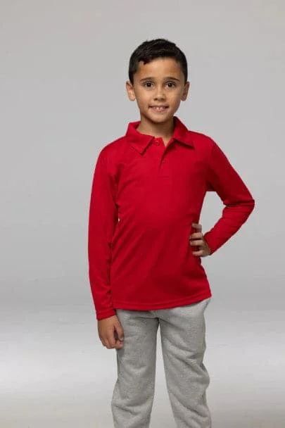 Ruffled cuffs polo shirt for a more elegant touchAussie Pacific Botany Kids Long Sleeve Polo Shirt 3316