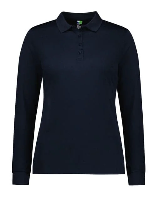 Polo shirt with a built - in bra for added supportBiz Collection Action Ladies Long Sleeve Polo Shirt P206LL