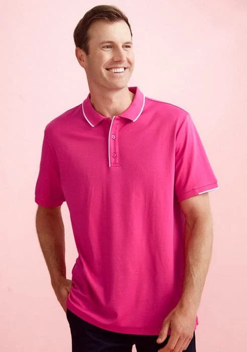 Quarter - zip polo shirt for easy temperature adjustmentBiz Care Men's Pink Short Sleeve Polo Shirt CST313MS