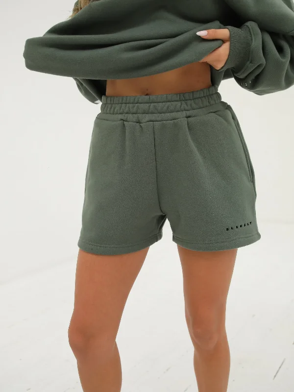 Twill Women Shorts with a Smooth Texture and DurabilityIsabel Jogger Shorts - Khaki Green