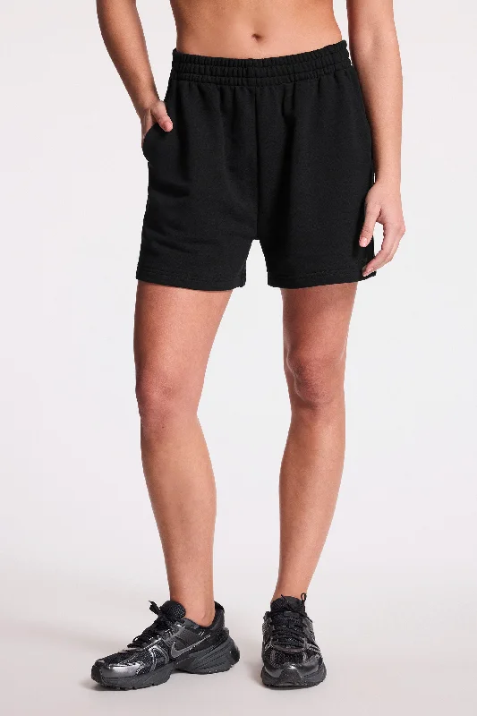 Leather Look Women Shorts for an Edgy and Chic StyleClassic Logo Terry Sweat Short - Black