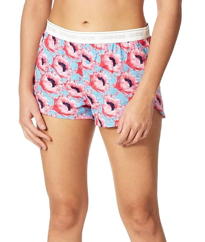 Twill Women Shorts with a Smooth Texture and DurabilityCotton Sleep Short In Pink Smoothie Floral