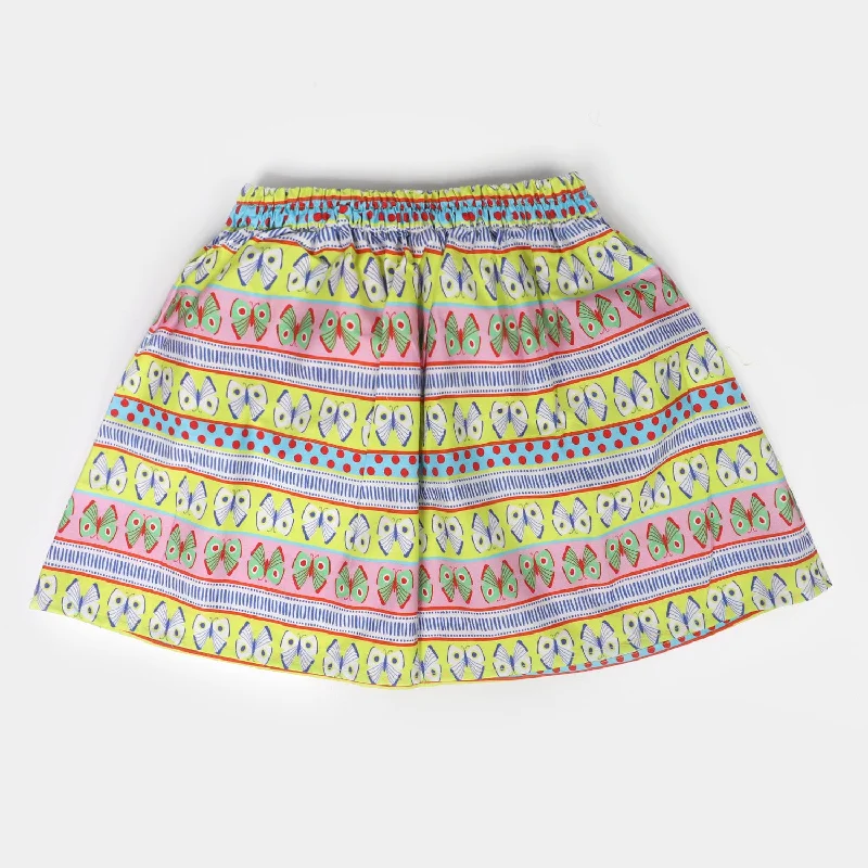 Girls Cotton Casual Skirt - Multi