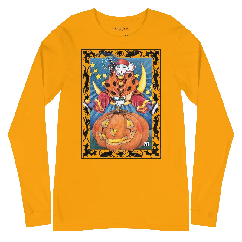 Women's maternity long sleeve shirt for pregnancyClown Jumping Over Pumpkin Unisex Long Sleeve T-Shirt