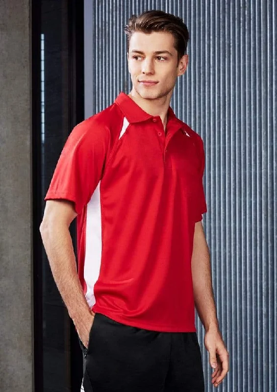 Floral print short - sleeve polo shirt for a feminine lookBiz Collection Men’s Splice Polo P7700