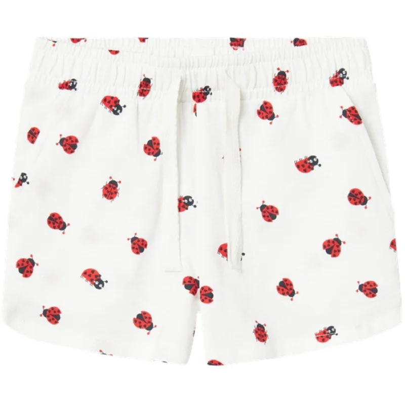 High - Waisted Women Shorts for a Retro and Flattering LookName It Bright White Ladybugs Vigga Shorts Noos