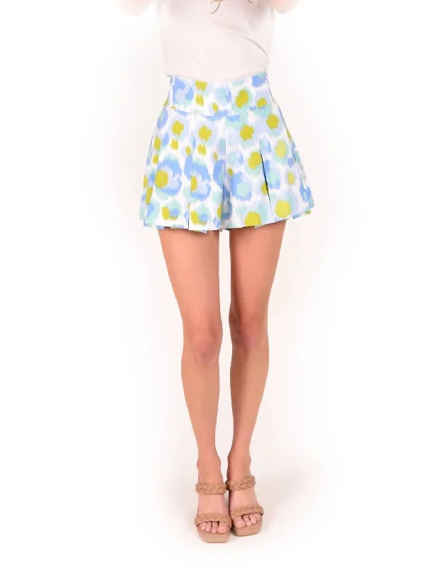 Solid Color Women Shorts in Bright Hues for a Bold StatementParty Short In Cheetah Ikat