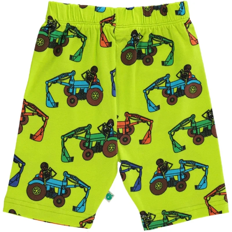 Jeanette Women Shorts with a Soft and Comfortable FeelSmåfolk Bright Green Cycling Shorts With Tractors