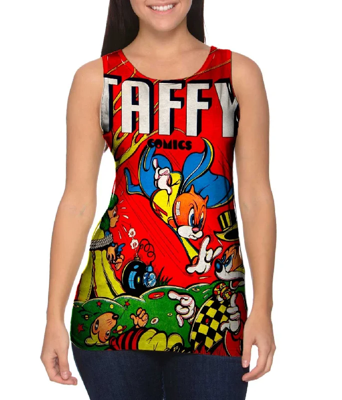 Halter Neck Women's Modal Blend Tank Tops for ComfortSuper Squirrel Comic Retro