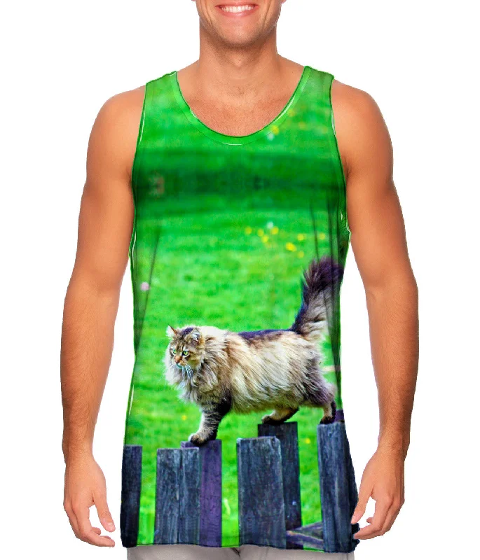 Mock Neck Women's Performance Tank Tops for CyclingSure Footed Cat