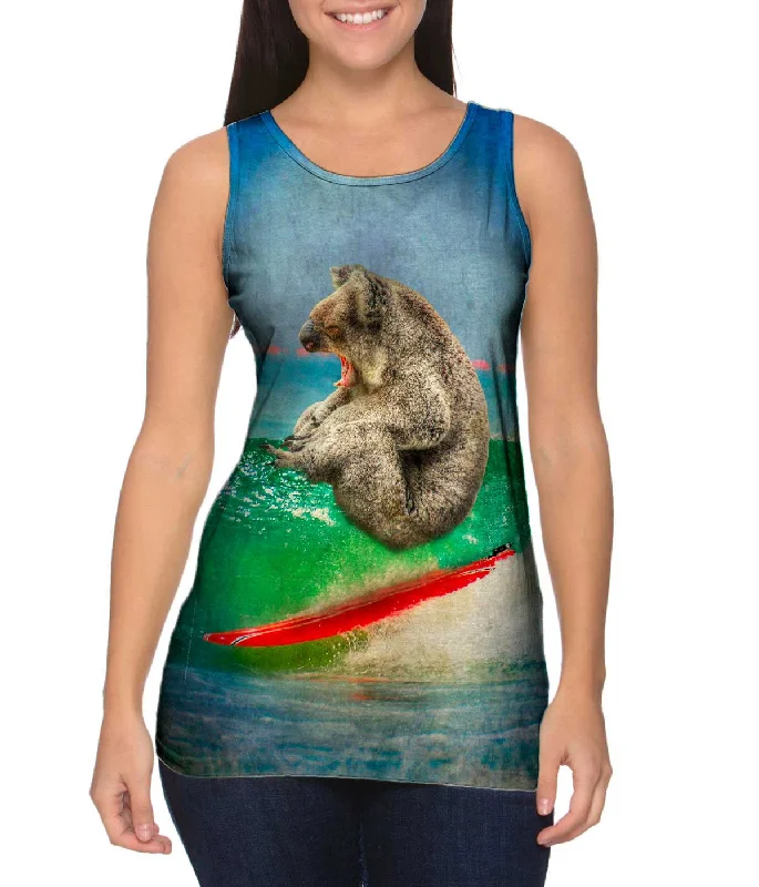 Plus Size Women's Glitter - Trimmed Tank Tops for Party NightsSurf Koala