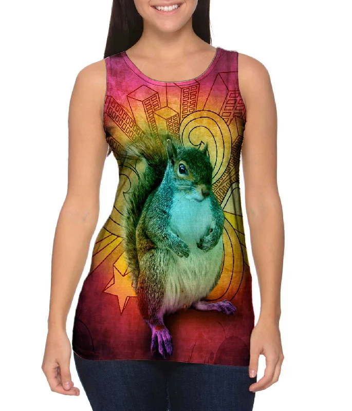 Plus Size Women's Glitter - Trimmed Tank Tops for Party NightsSwag Squirrel