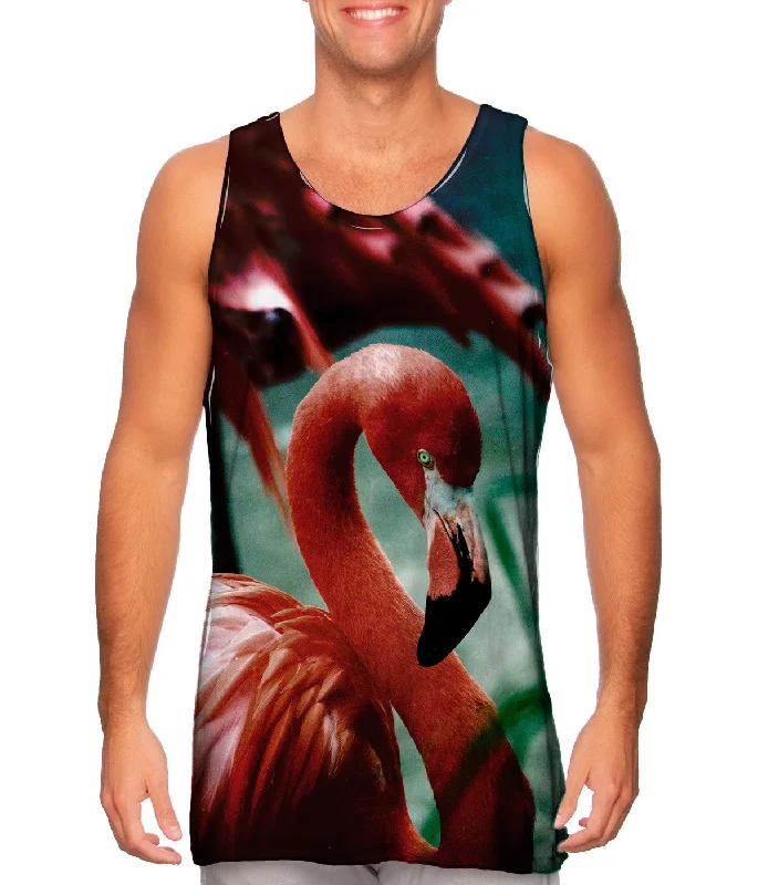 Crew Neck Women's Sustainable Tank Tops Made from Recycled MaterialsSweet Flamingo