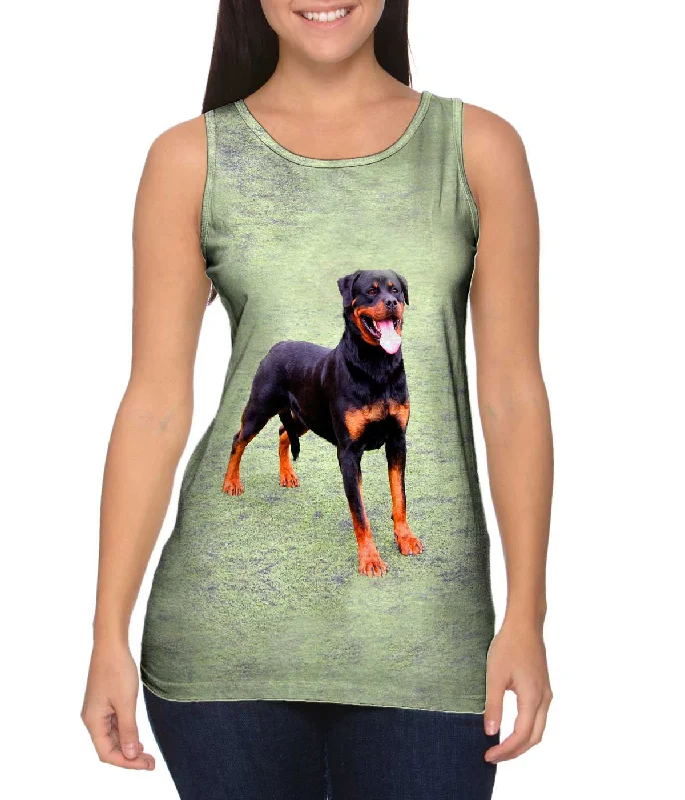 One - Shoulder Women's Rayon Blend Tank Tops for a Flowy LookSweet Park Rottweiler