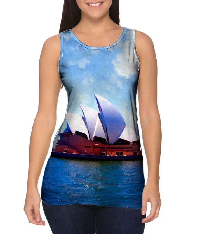 Crew Neck Women's Sustainable Tank Tops Made from Recycled MaterialsSydney Opera House