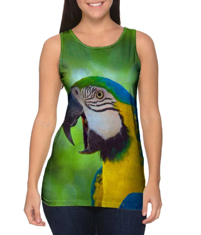 Mock Neck Women's Performance Tank Tops for CyclingTalking Parrot