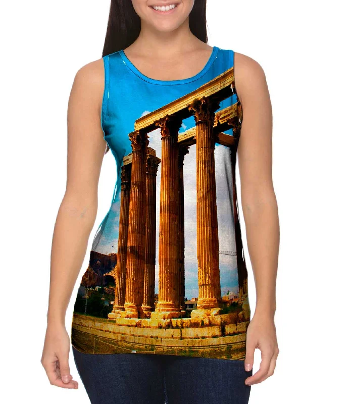 High - Neck Women's Silk Blend Tank Tops for a Luxurious FeelTemple Of Olympian - Zeus