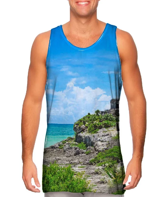 Square Neck Women's Organic Cotton Tank Tops in Earth TonesTemple Of The Wind God Tulum Mexico