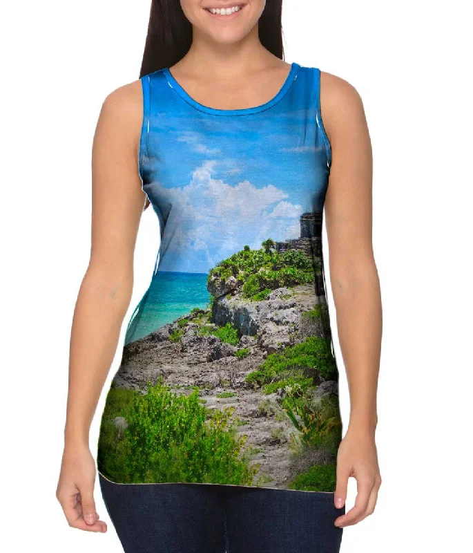 Women's Sleeveless Ribbed Tank Tops for a Trendy LookTemple Of The Wind God Tulum Mexico