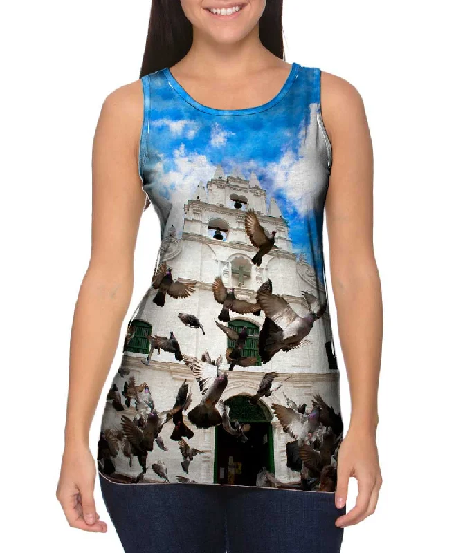 Scoop Neck Women's Linen Blend Tank Tops for SummerTemplo De La Veracruz