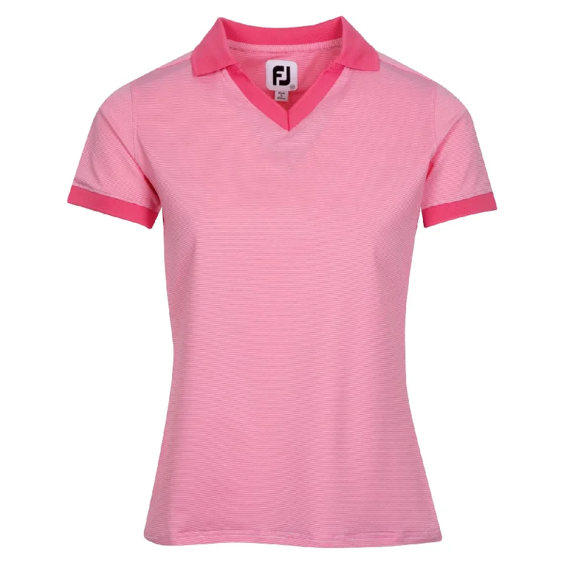 Nursing polo shirt for breastfeeding mothersWomens Short Sleeve Open Collar Pink - AW24